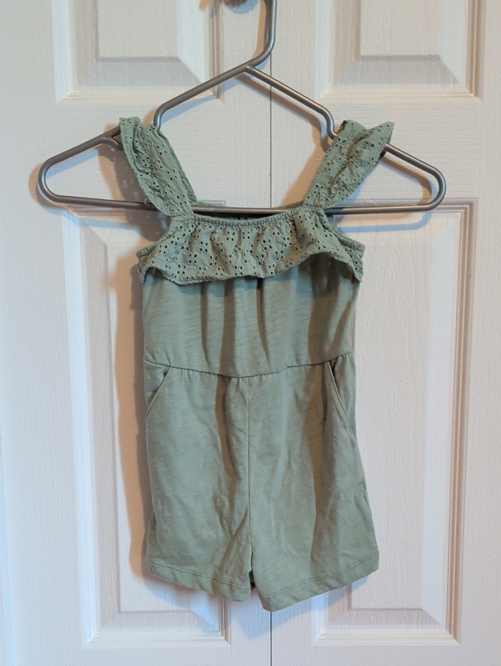 Kids Olive Green Eyelet Romper Carter's